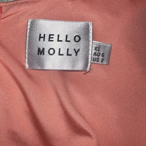 Hello Molly Party It Up Bodysuit Coral One Shoulder Ruching Detail Women’s XS - Picture 6 of 6